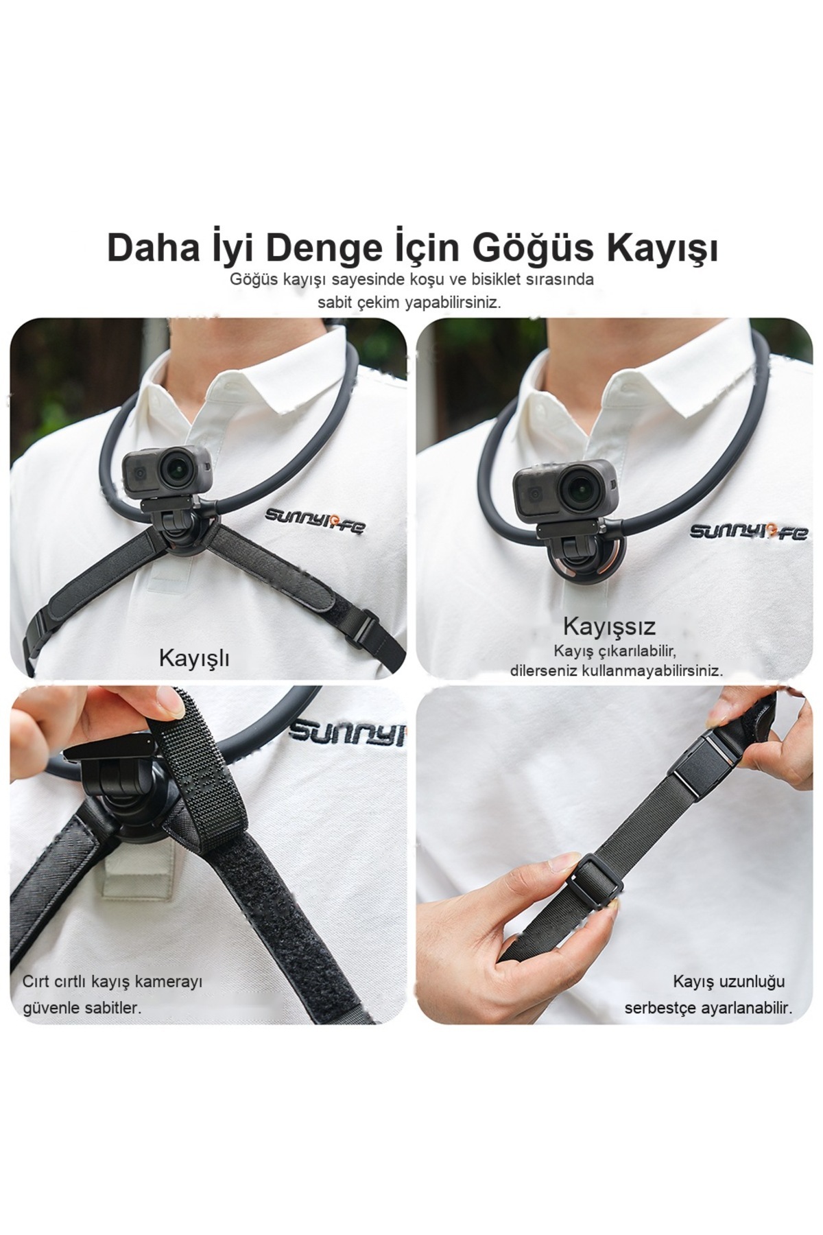 DJI Osmo Nano / Osmo Action 6 Uyumlu Manyetik Boyun Braketi POV Askı Göğüs Kayışlı - Görsel 3
