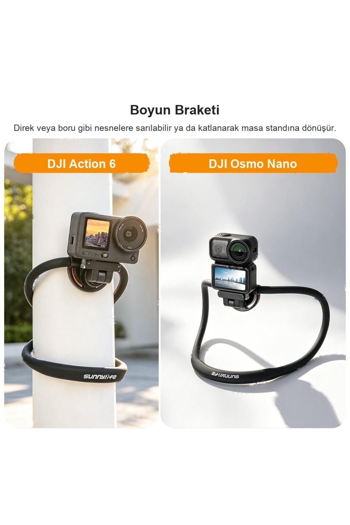 DJI Osmo Nano / Osmo Action 6 Uyumlu Manyetik Boyun Braketi POV Askı Göğüs Kayışlı - Görsel 4