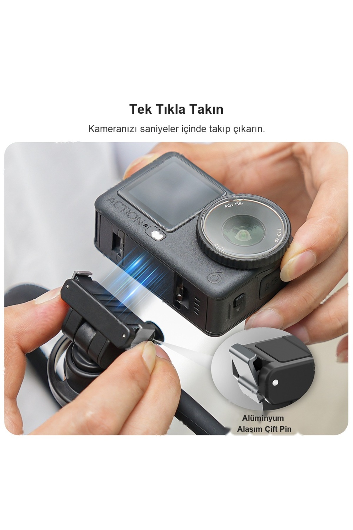 DJI Osmo Nano / Osmo Action 6 Uyumlu Manyetik Boyun Braketi POV Askı Göğüs Kayışlı - Görsel 6