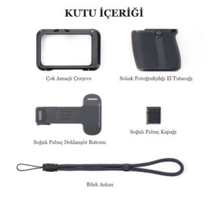 DJI Osmo Action 6 Uyumlu Sokak Fotoğrafçılığı Tutacak Kiti Çerçeve El Tutacağı Deklanşör