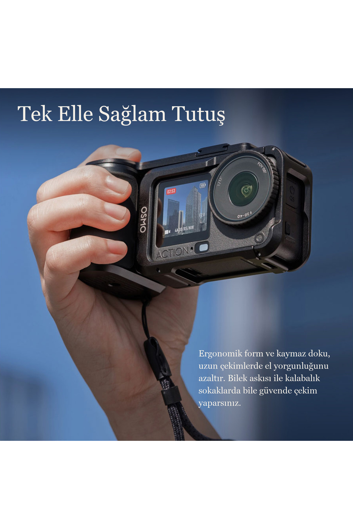 DJI Osmo Action 6 Uyumlu Sokak Fotoğrafçılığı Tutacak Kiti Çerçeve El Tutacağı Deklanşör - Görsel 3
