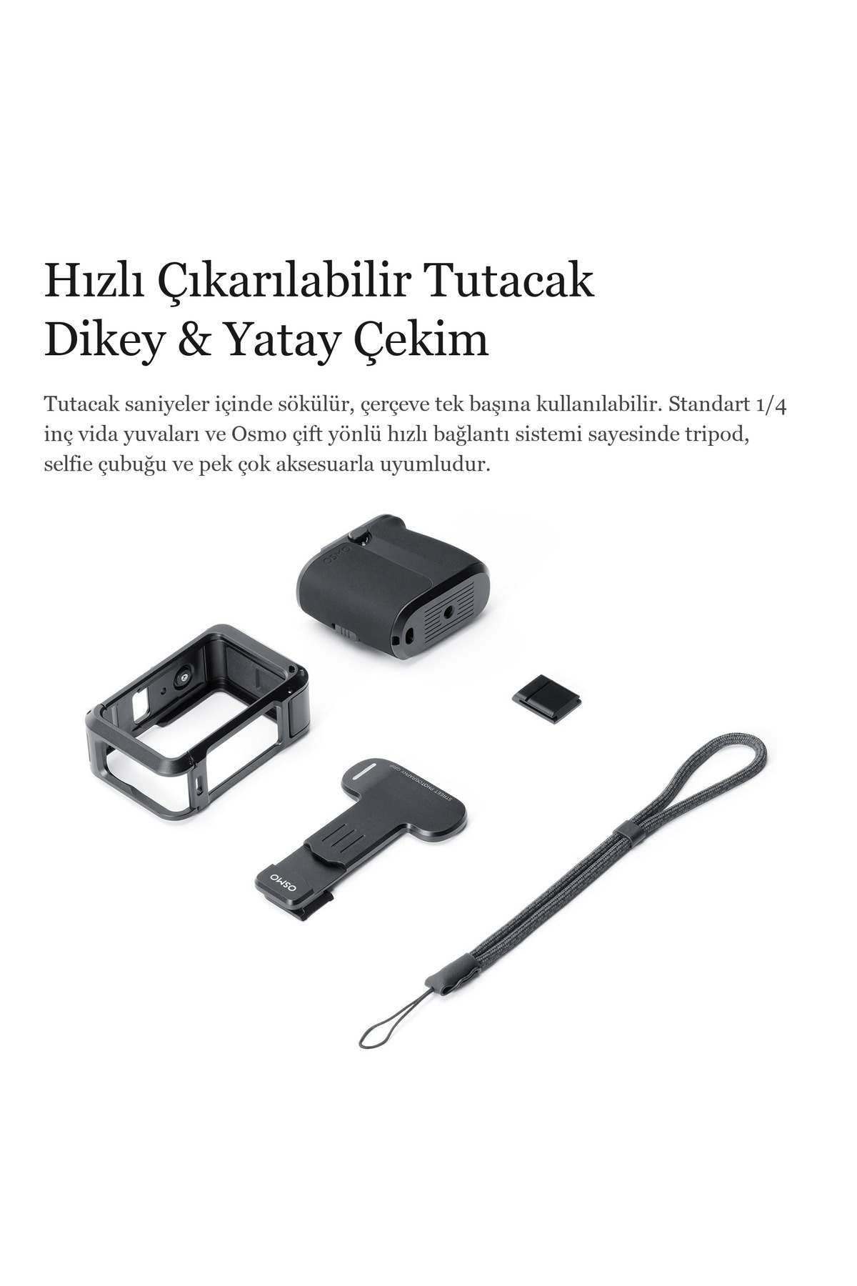 DJI Osmo Action 6 Uyumlu Sokak Fotoğrafçılığı Tutacak Kiti Çerçeve El Tutacağı Deklanşör - Görsel 4