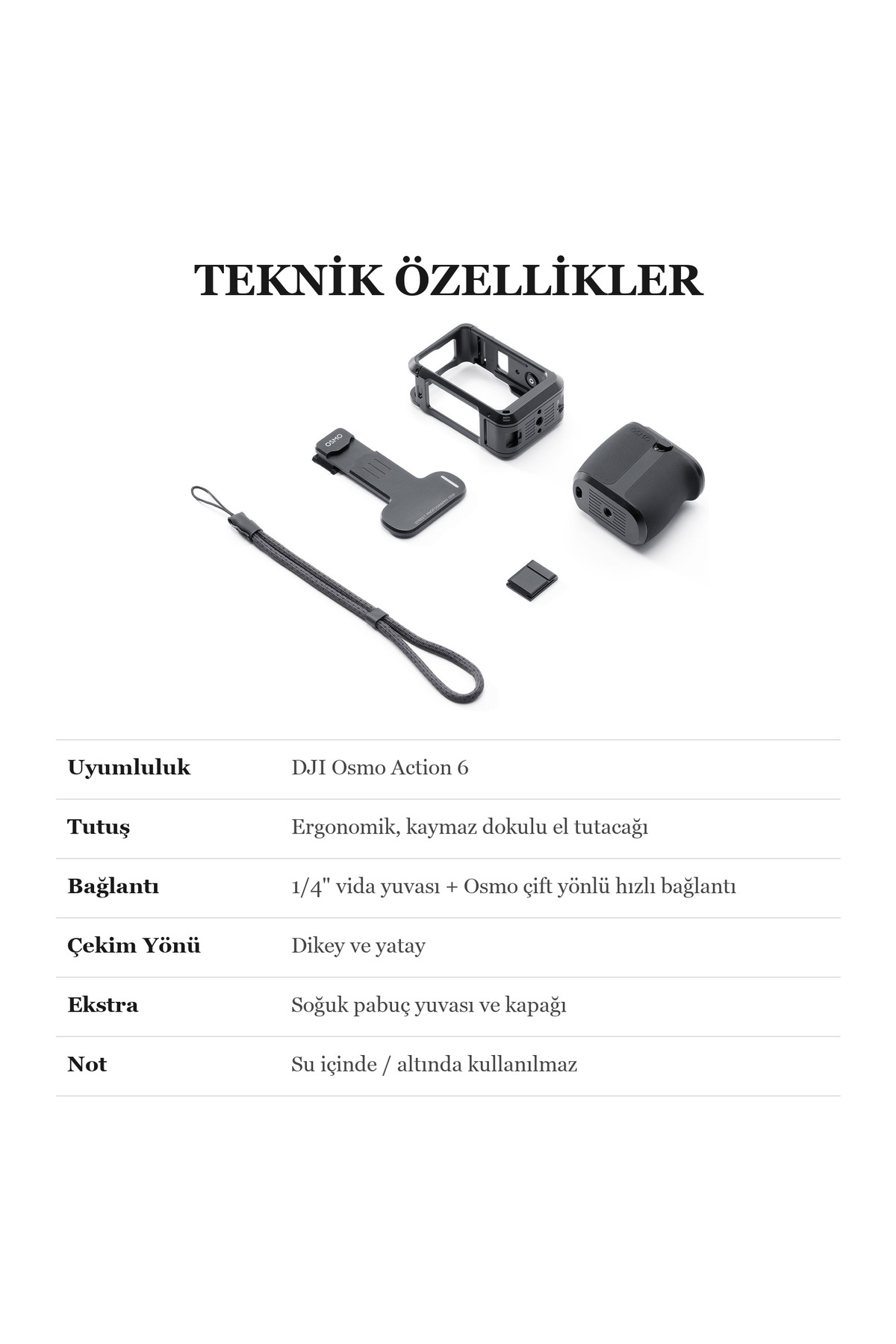 DJI Osmo Action 6 Uyumlu Sokak Fotoğrafçılığı Tutacak Kiti Çerçeve El Tutacağı Deklanşör - Görsel 5