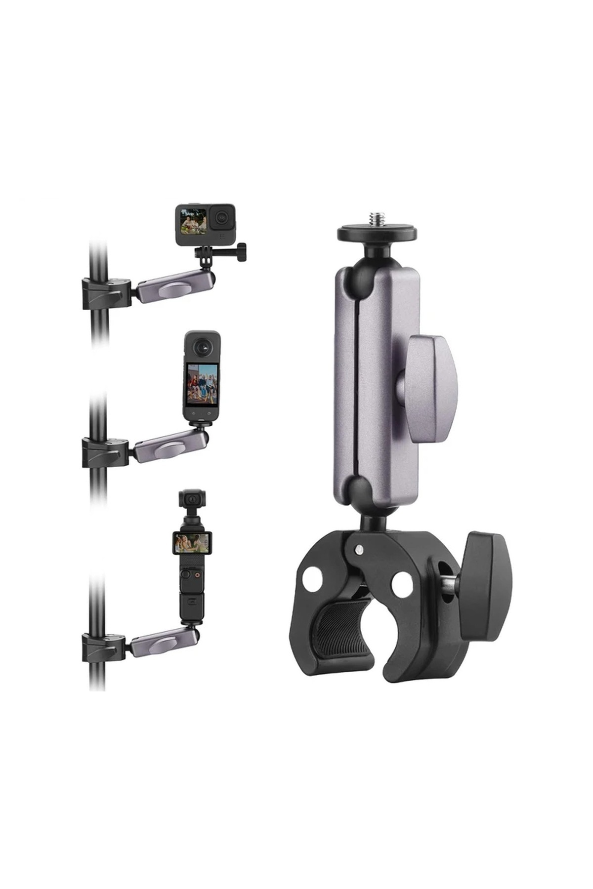 DJI Osmo Action 6 / Osmo 360 / Insta360 X6 X5 Uyumlu Alüminyum 360° Gidon Kelepçesi Bisiklet Motosiklet Montaj