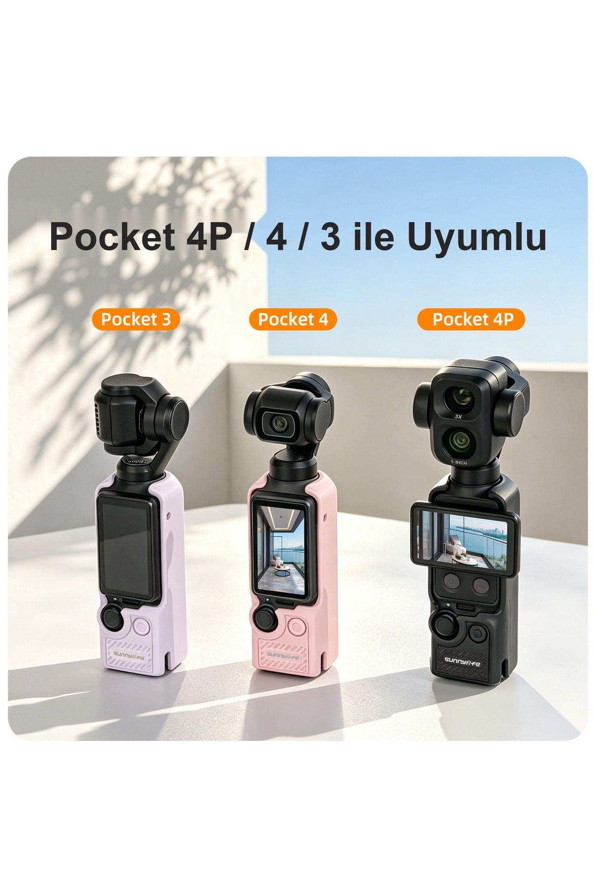 DJI Osmo Pocket 4P / Pocket 4 / Pocket 3 Uyumlu Silikon Koruma Kılıfı TPU Gövde Koruyucu