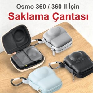 DJI Osmo 360 / 360 II Uyumlu Mini Sert Saklama Çantası Karabinalı Taşıma Kutusu