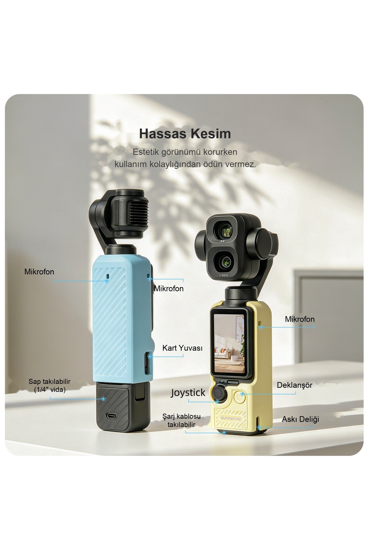 DJI Osmo Pocket 4P / Pocket 4 / Pocket 3 Uyumlu Silikon Koruma Kılıfı TPU Gövde Koruyucu - Görsel 5