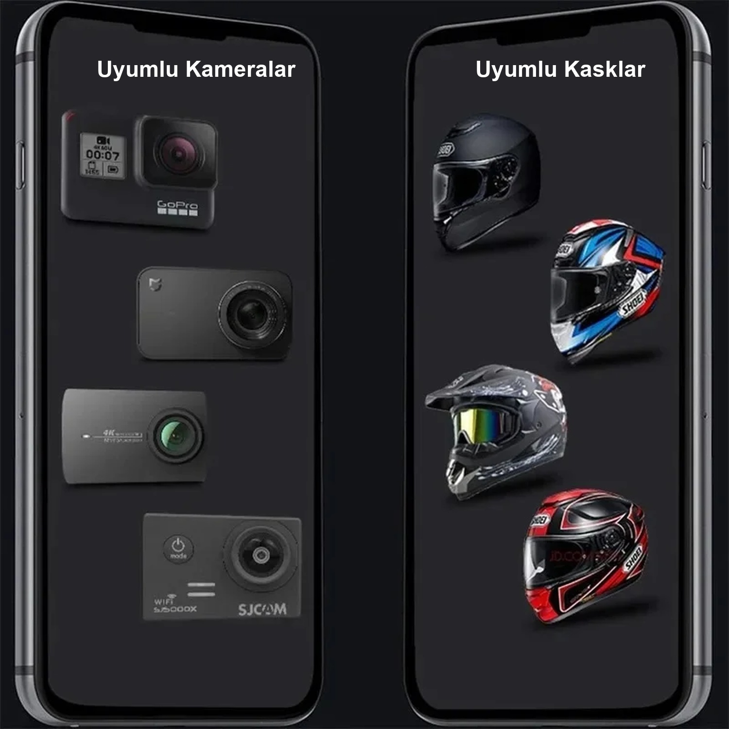 GoPro Hero 13 / DJI Osmo Action 6 / Insta360 Uyumlu Motosiklet Kask Çene Montaj Aparatı Jaw Mount Siyah - Görsel 6